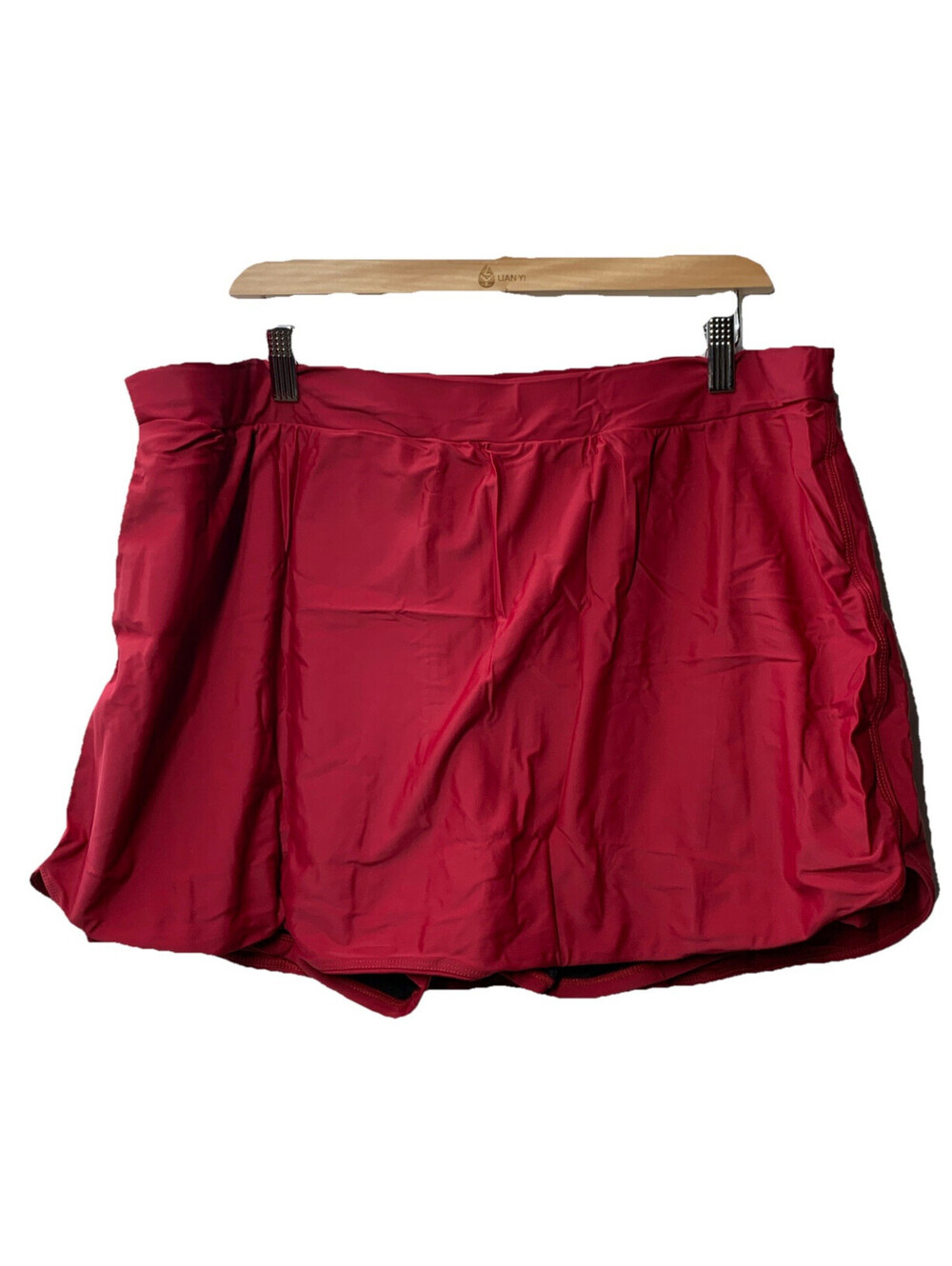 Hanna Nikole Womens Plus Size High Waisted Bathing Swim Suit Skirt Size 22W Red